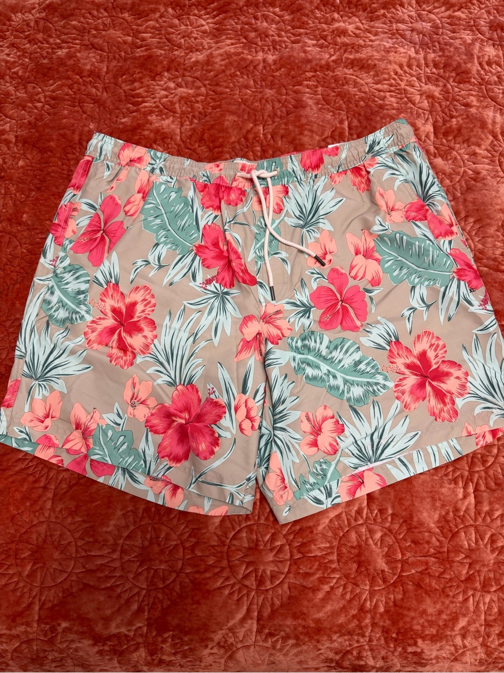 American Eagle Outfitters Pink Floral Drawstring trunks
